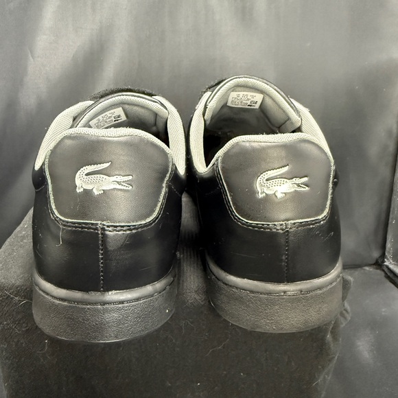 Lacoste Men’s Leather Tennis Shoes – Black – Size 11 - Picture 3 of 5